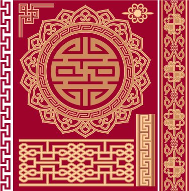 Set of Oriental - Chinese - Design Elements clipart