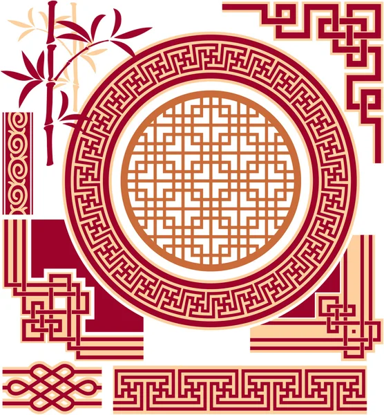 Набір східних китайських елементів дизайну — стоковий вектор