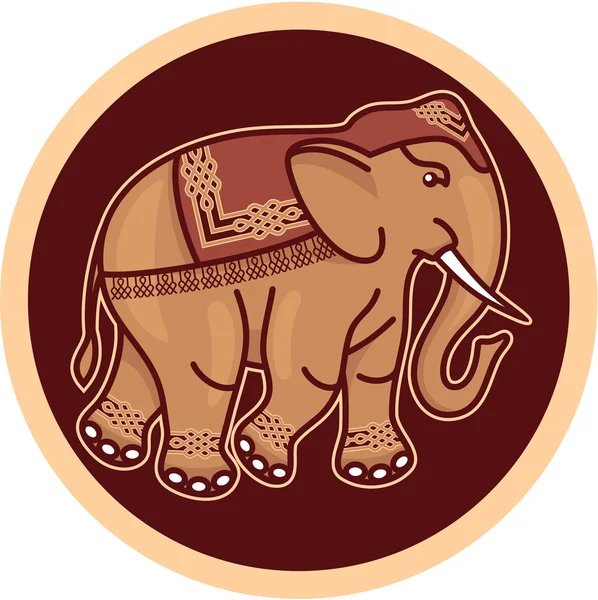 인도-힌두교-코끼리 장식 — 스톡 벡터