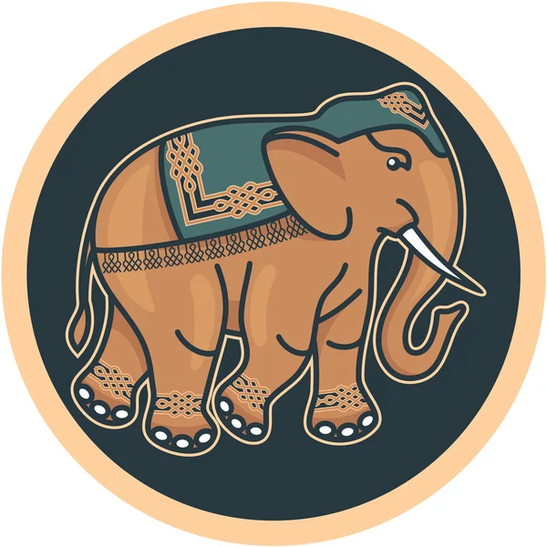 Indian - Hindu - Decorated Elephant — Stock Vector