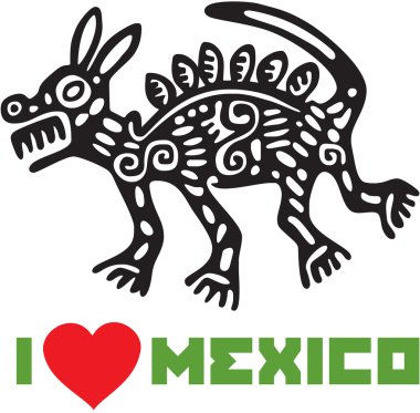 I Love Mexico Template Design clipart