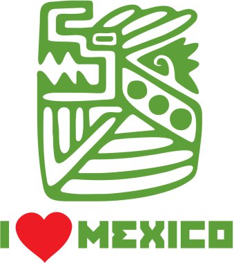 I Love Mexico Template Design clipart