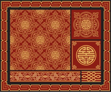 Set of Oriental Design Elements clipart