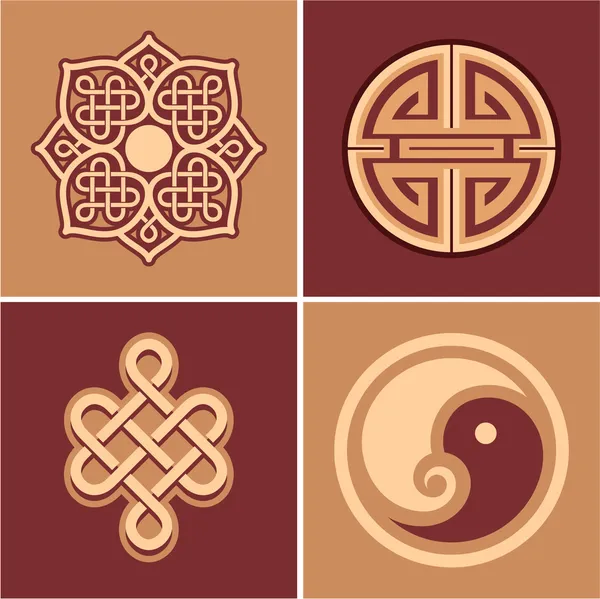 Set of Oriental Design Elements — Stock Vector