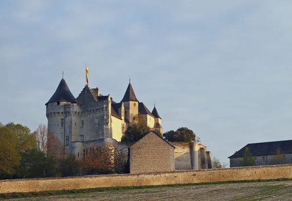 Motte hrad na východ slunce, usseau, Francie. — Stock fotografie