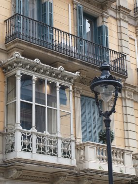 Enclosed balcony, Barcelona center, Spain. clipart