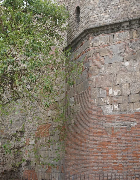 Segundo muro romano encerrado de Barcino, Barcelona España —  Fotos de Stock