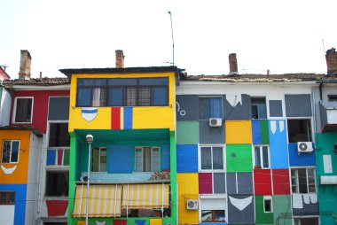 Buildings of Tirana in Albania in the summer clipart