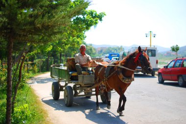 The streets of Albania in the summer days clipart