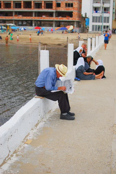 stock image on the shore of Durres in Albania