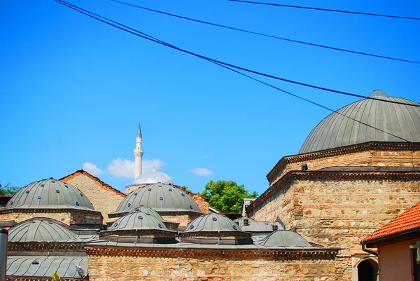 Dachy i minaretów w skopje, macedonia — Zdjęcie stockowe