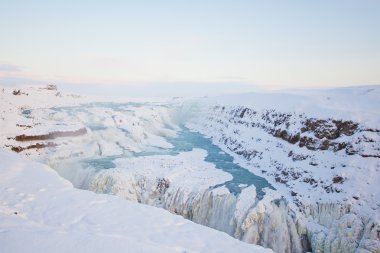 Gullfoss waterfall during the winter, Iceland, Scandinavia clipart