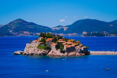 Sveti Stefan island, pearl of Montenegro, Balkans, Europe clipart