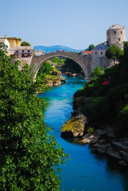 Mostar, Bosnia, Landscape in the summer clipart