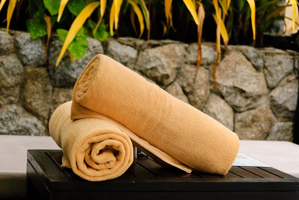 stock image Rolled up bath towels