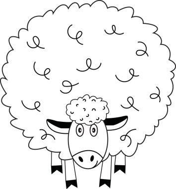 White funny sheep. clipart