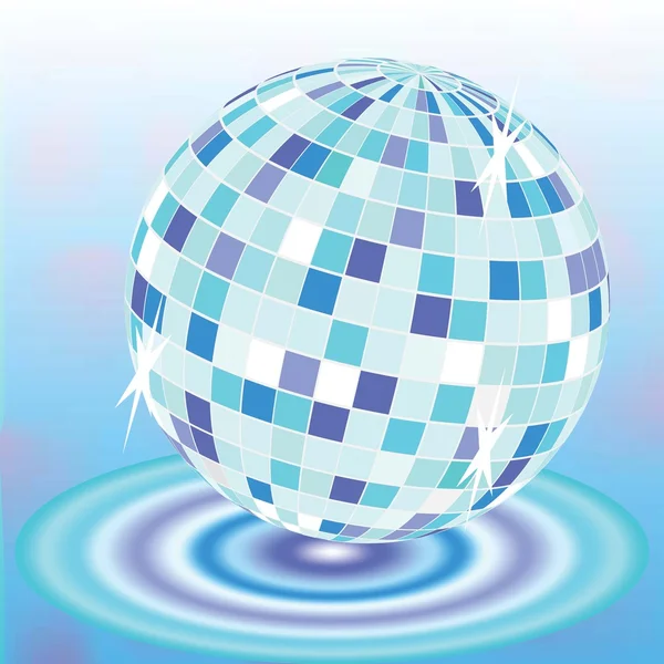 Grande boule disco bleue . — Image vectorielle