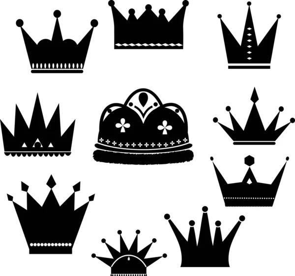 Vector illustration with crown collection — Stock Vector