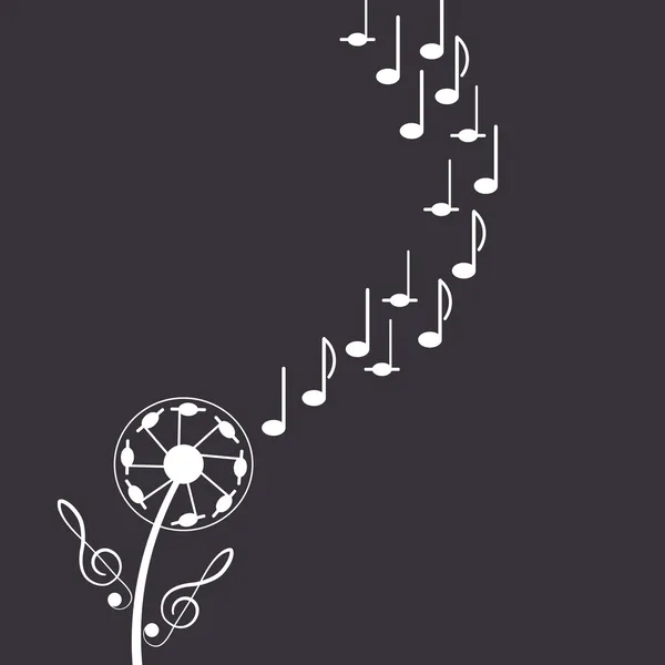 Music. Dandelion from the notes. — Stock Vector