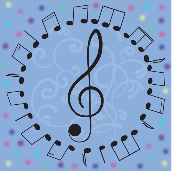 Music - treble clef and notes. — Stock Vector