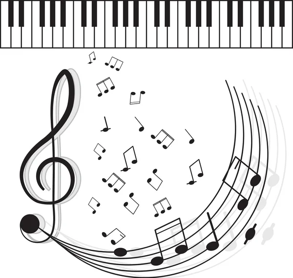 Музыка - скрипичный клиф и ноты . — стоковый вектор