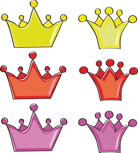 A collection of fairy crowns on a white background. — Stock Vector