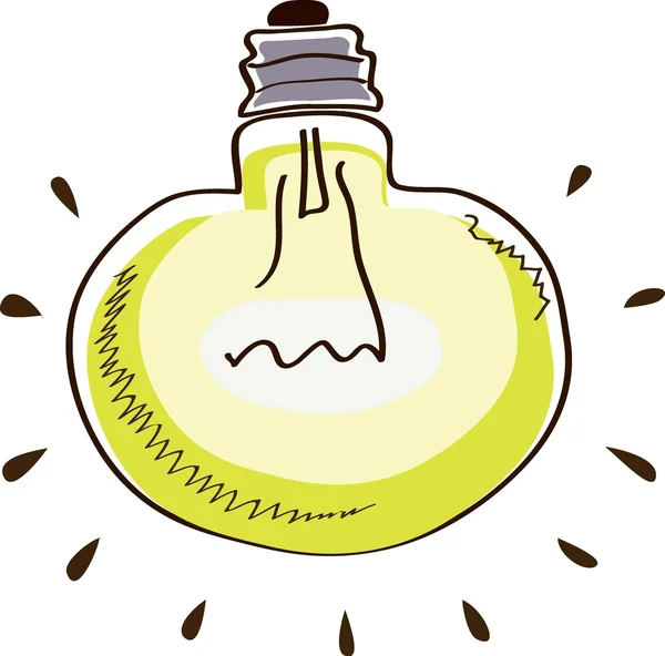 Light bulb cartoon sketch, idea. — Stock Vector