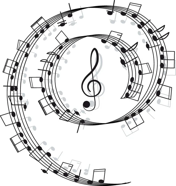 La musique. Clef d'aigu et notes pour votre design . — Image vectorielle