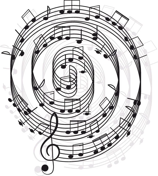La musique. Clef d'aigu et notes pour votre design . — Image vectorielle
