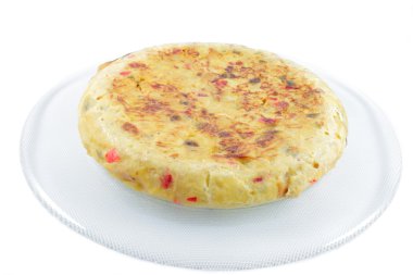 köylü omlet patates, soğan ve biber ile
