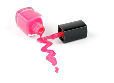 Spilled nail varnish with brush clipart