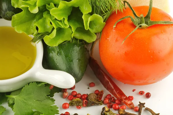 Achtergrond van kleurrijke mix van groenten — Stockfoto