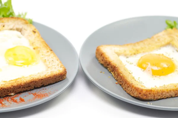 Fried eggs in French — Stock Photo, Image
