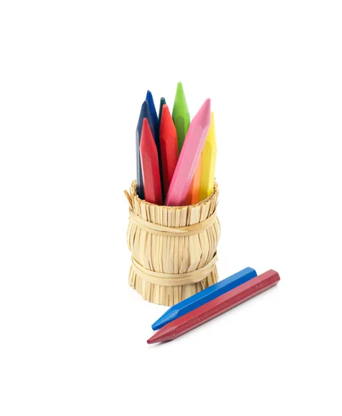 Regenboog gekleurde potloden — Stockfoto