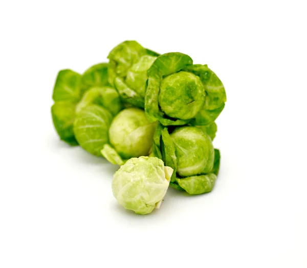 Arrangement of brussels sprouts isolated on white background — Stock Photo, Image