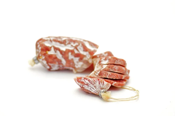 Salchichone de salame fatiado — Fotografia de Stock