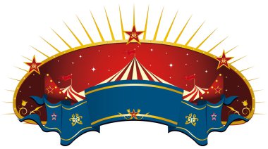 Circus red banner clipart