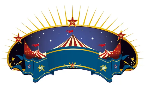 Bandeira azul de circo — Vetor de Stock