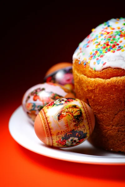 stock image Easter cake with eggs