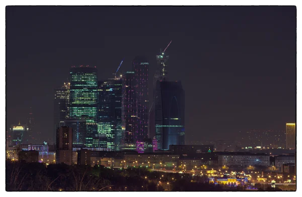Moskou Stad 's nachts — Stockfoto