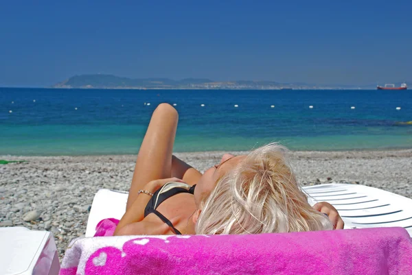 Relax spiaggia foto modello — Foto Stock