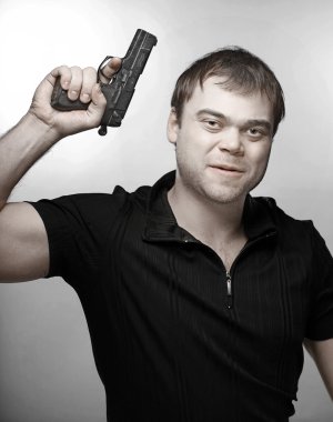 Man with gun clipart