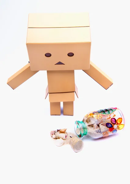 Speelgoed met doos — Stockfoto