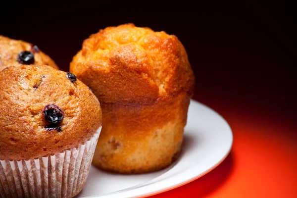 Muffins on a plate — Stock Photo, Image