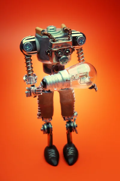 Robot med lampa — Stockfoto