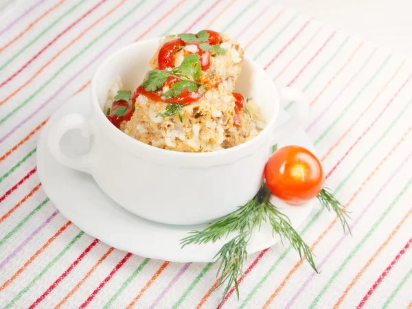 stock image Meatballs with rice