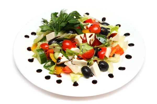Greek Salad isolated on white — Stock Photo, Image