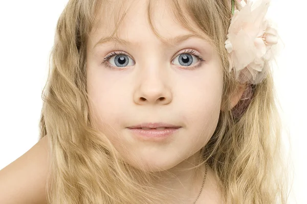 Piękne dziecko dziewczynka - szczegół twarz — Zdjęcie stockowe