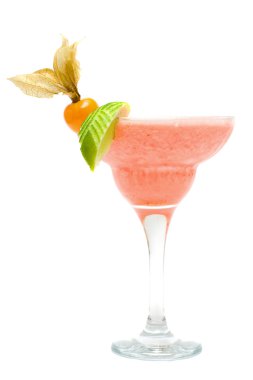 Strawberry Margarita Cocktail isolated on white clipart