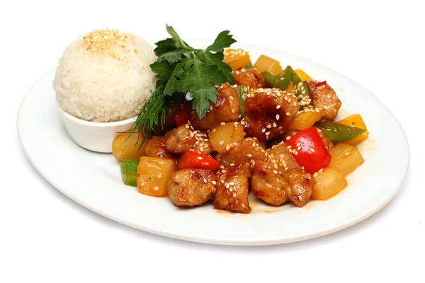 돼지고기와 쌀-아시아 음식 — 스톡 사진
